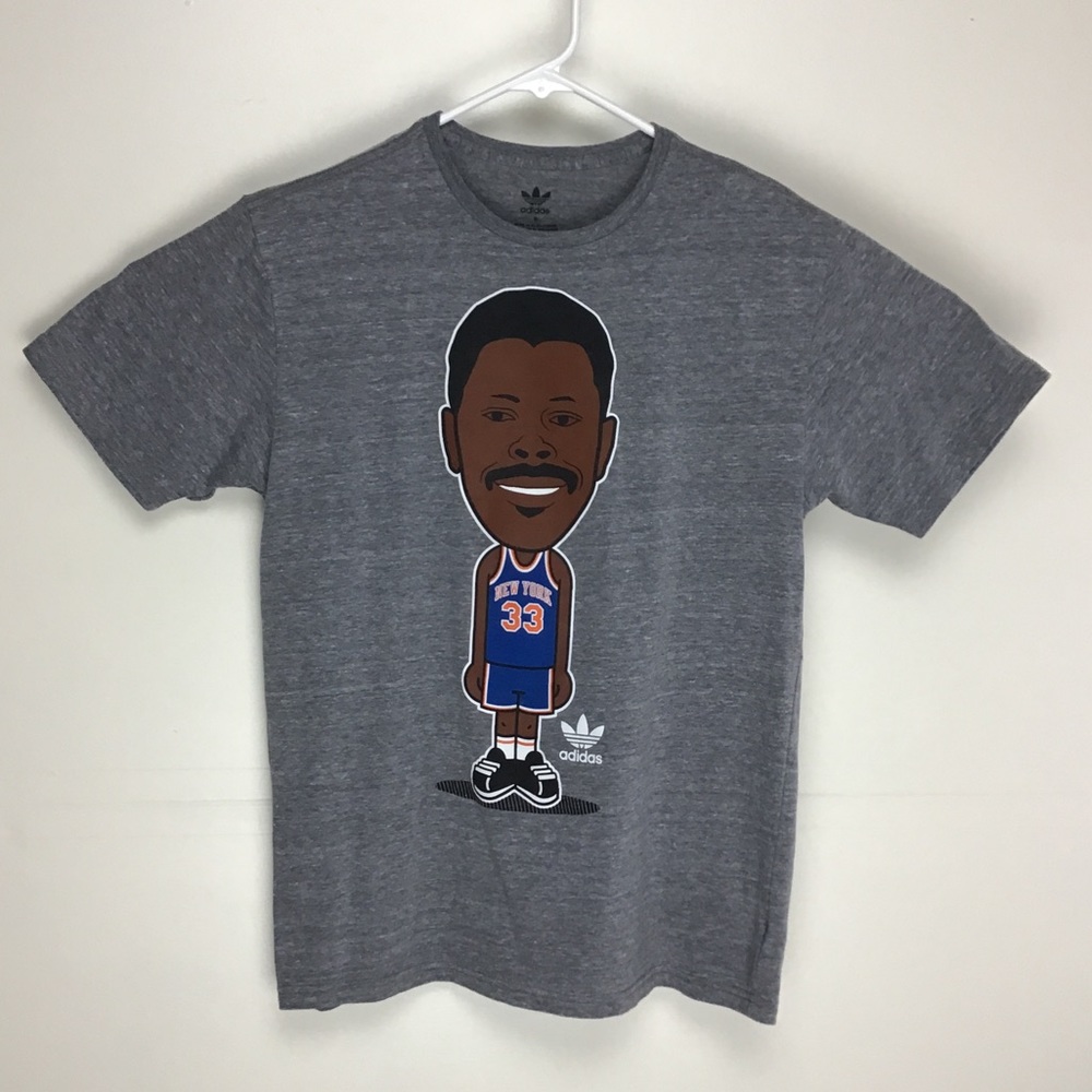 Adidas New York Knicks Patrick Ewing basketball mens short sleeve tee shirt